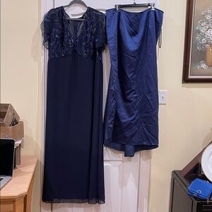 Jessica McClintock Royal Blue skirt size 24 and a long Navy Gown/dress